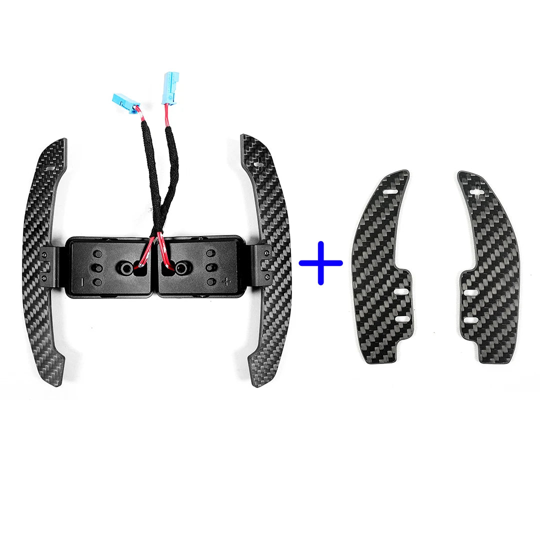 Magnetic Carbon Fiber Steering Wheel Paddle Shifter Extensions – High-Performance Shift Retrofit