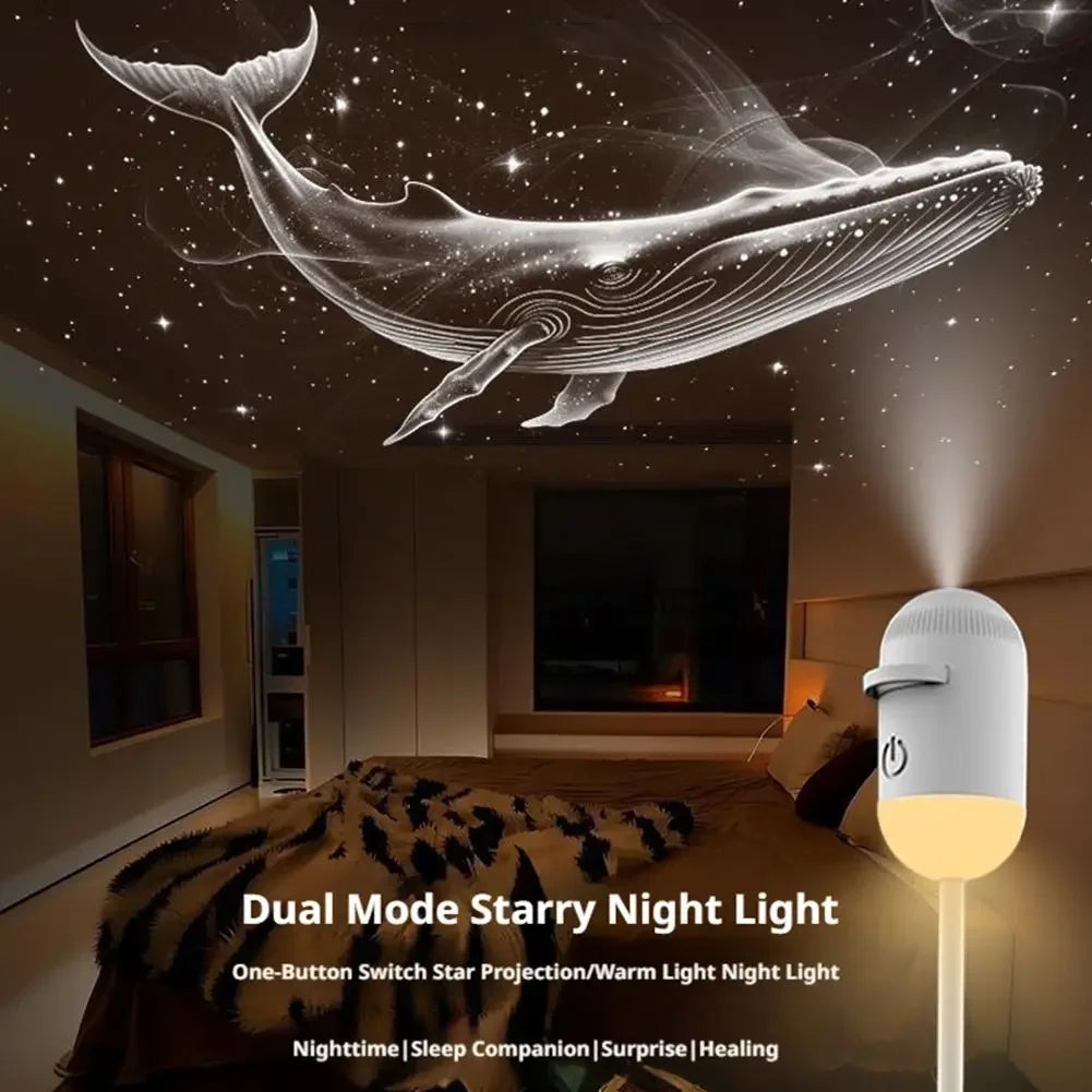2 in 1 USB Mini Galaxy Star Projector Night Light