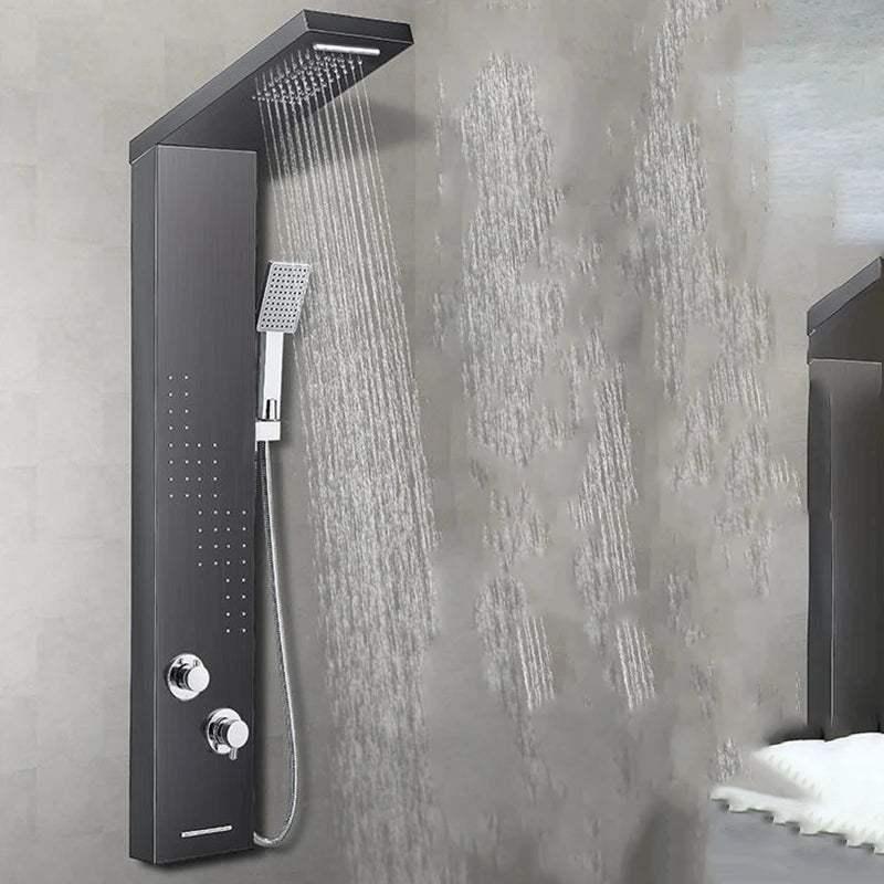 Digital Display Rainfall Shower Faucet Panel | Bathroom SPA Massage Jet System with Bidet Sprayer