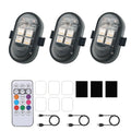 Wireless Remote Control 4LED Strobe Lights Waterproof USB Rechargeable Warning Lamp Set