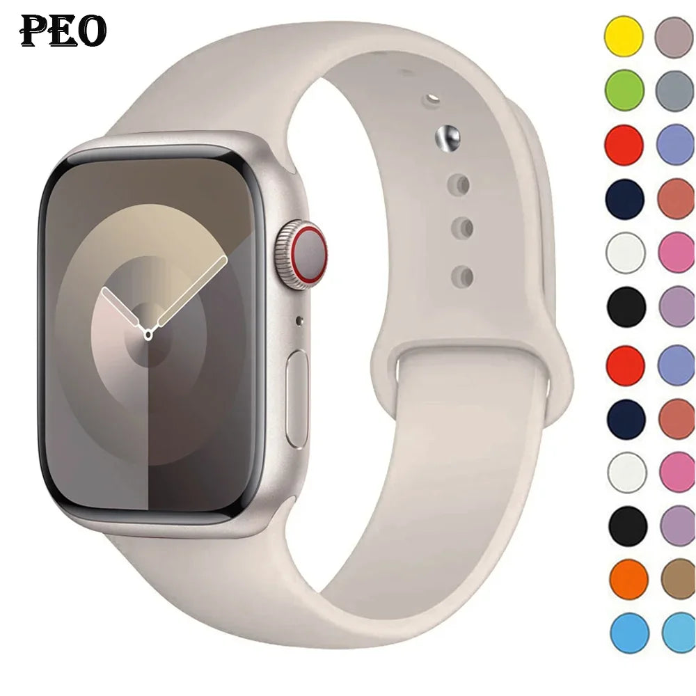 Apple Watch Silicone Sport Band | Soft Replacement Strap for Apple Watch (38mm - 49mm, All Series & Ultra)