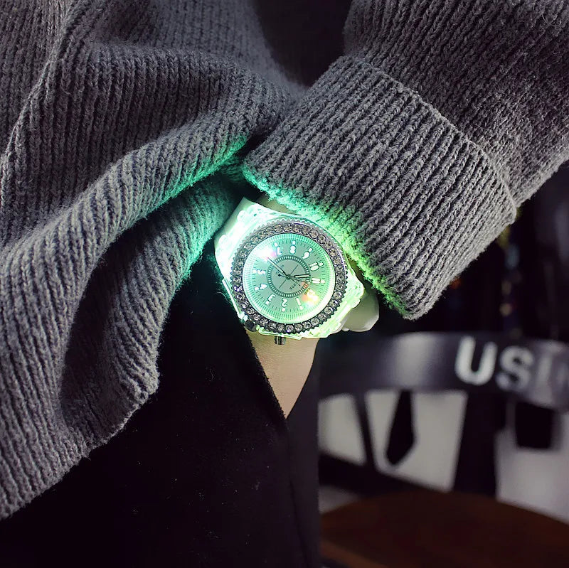 LED Luminous Silicone Watch | Stylish Unisex & Kids Wristwatch with Arabic Numerals and Flash Light Effect