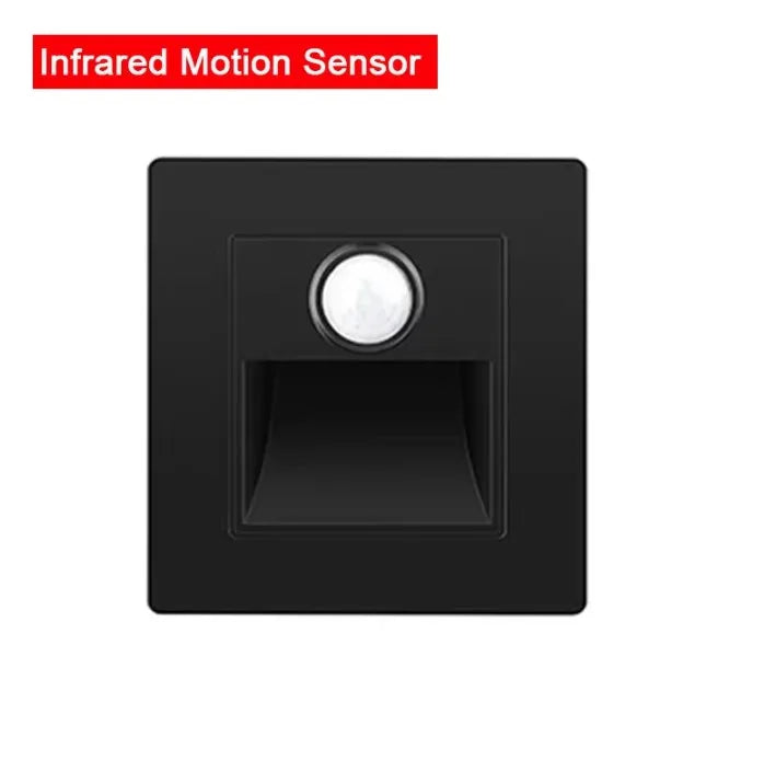 PIR Motion Sensor LED Night Light | Recessed Footlight for Walls & Staircases (AC 110–240V)