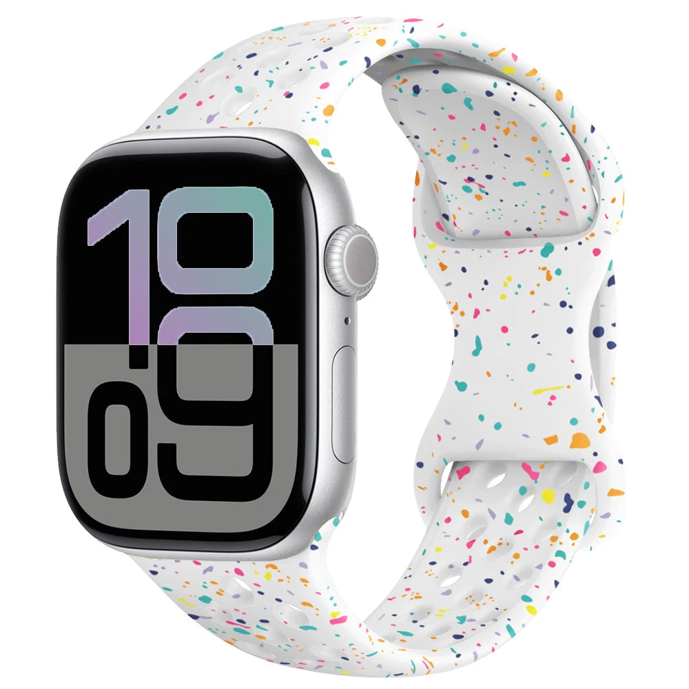 Apple Watch Silicone Strap | Unique Transparent & Speckled Designs | Compatible with All Series (40mm - 49mm, Series 1-11 & Ultra)