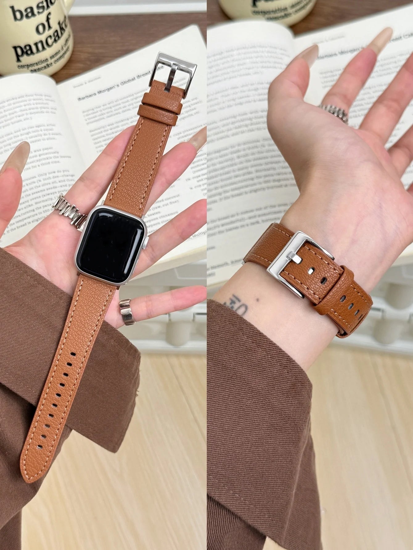 Genuine Leather Loop Band for Apple Watch | Slim Elegant Replacement Strap for Series 1-11, SE & Ultra (38mm - 49mm)