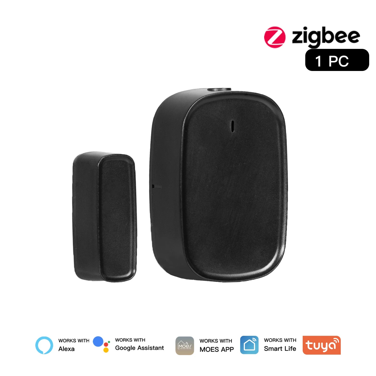 MOES Tuya Zigbee Smart Door & Window Sensor | Wireless Gate Detector for Smart Life & Alexa
