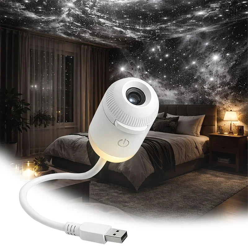 2 in 1 USB Mini Galaxy Star Projector Night Light