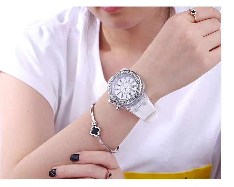 LED Luminous Silicone Watch | Stylish Unisex & Kids Wristwatch with Arabic Numerals and Flash Light Effect