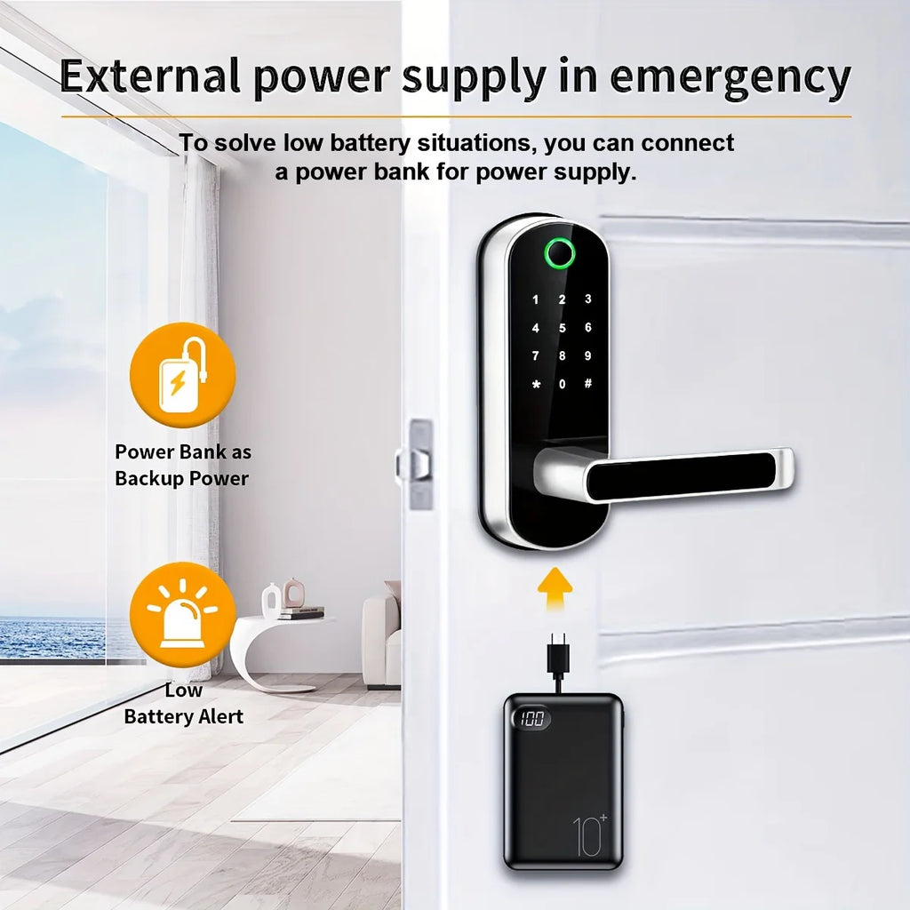 Smart Fingerprint Door Lock with App Remote Control