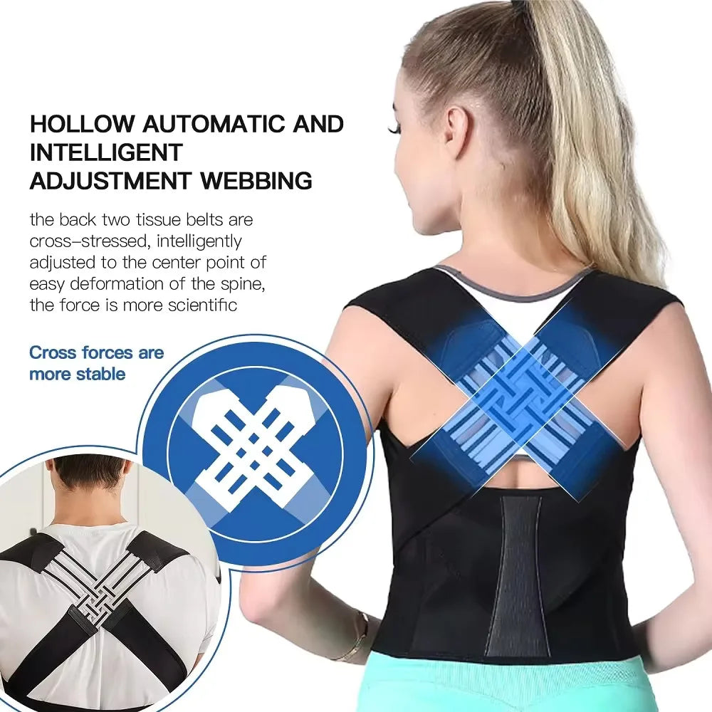 Back Brace Posture Corrector for Women & Men | Adjustable Lumbar Support & Shoulder Alignment Belt