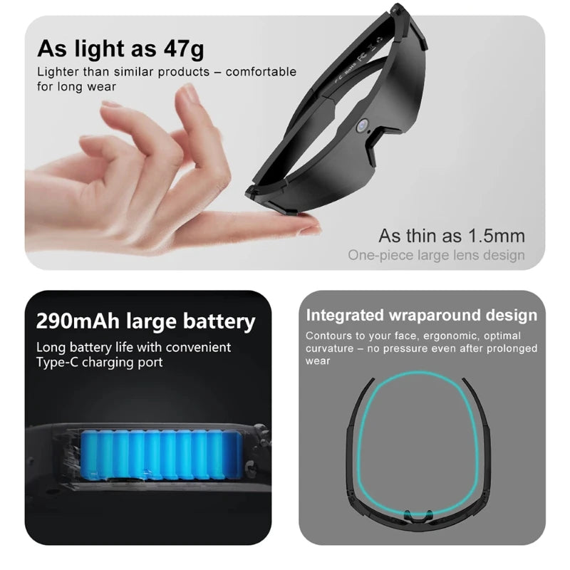Mijia AI Smart Sport Sunglasses | Cycling Camera Glasses with AI Translation, VR Play & 3600mAh Charging Case