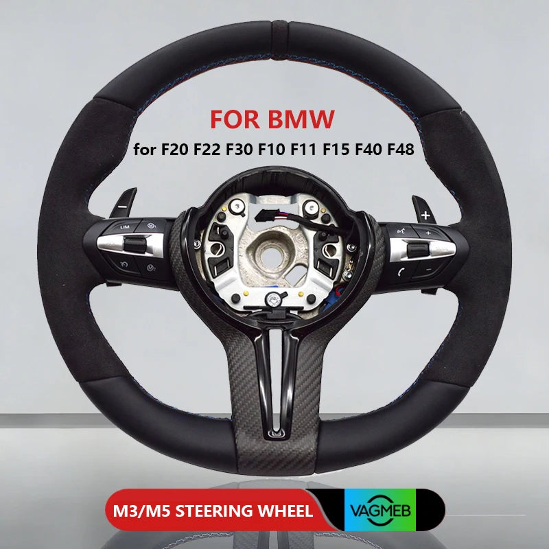 M Sports Carbon Fiber Steering Wheel with Yellow Stripe – Performance Modification for BMW