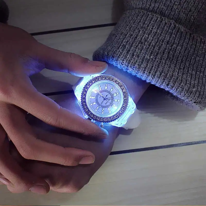 LED Luminous Silicone Watch | Stylish Unisex & Kids Wristwatch with Arabic Numerals and Flash Light Effect