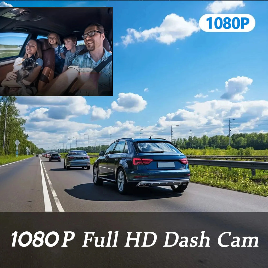 Dual Lens Full HD 1080P Car Dash Cam – Front & Cabin Recorder