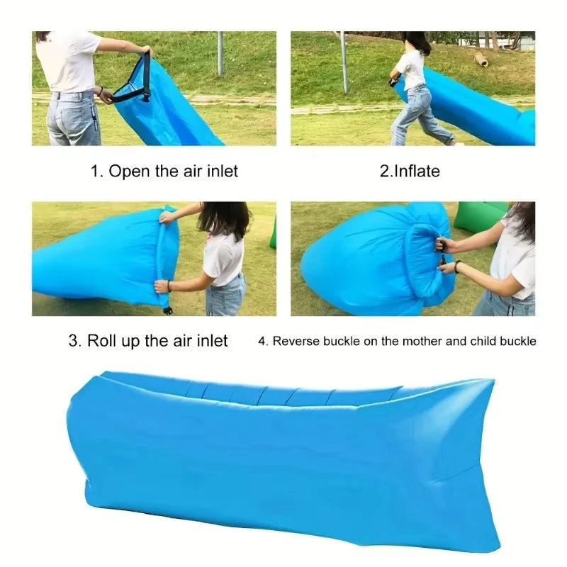 Portable Inflatable Air Lazy Sofa Bag Outdoor Camping Recliner Mattress