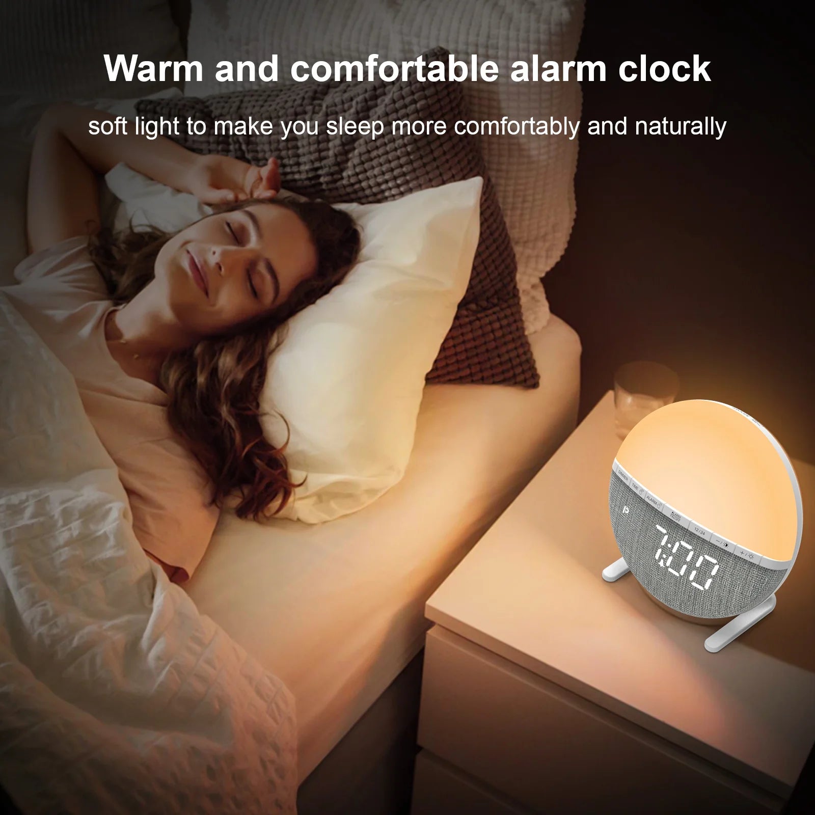 Sunrise Alarm Clock Wake Up Light | Digital Desk Clock with Sunset Simulation & Night Light