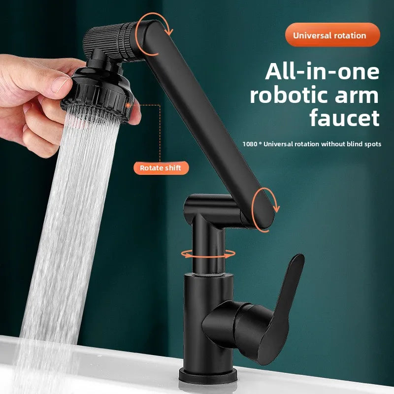 1080° Swivel Kitchen Sink Faucet Bathroom Sink Faucet Basin Faucet Multifunction Cold and Hot Water Tap