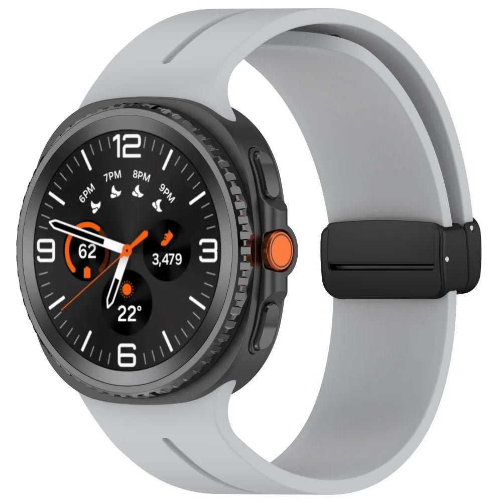 Samsung Galaxy Watch Magnetic Silicone Sport Band | Premium D-Buckle Strap for Galaxy Watch Series (40mm, 44mm, 46mm)