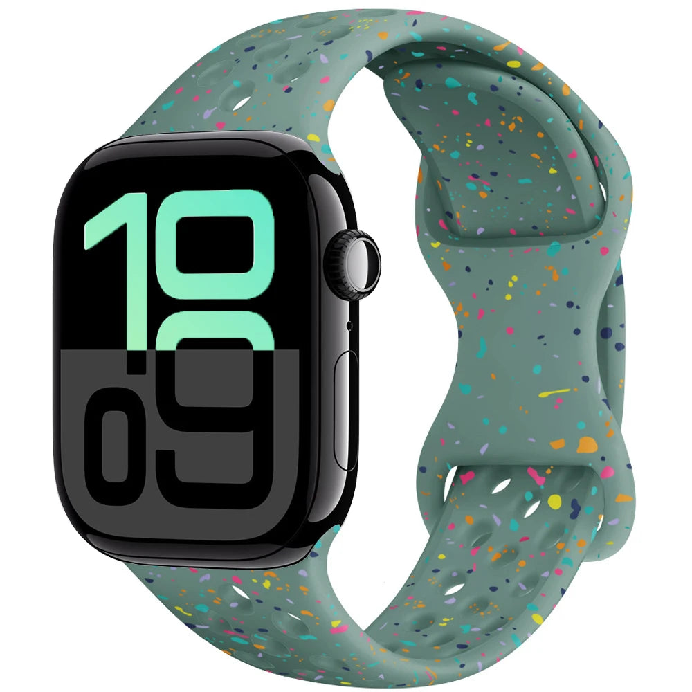 Apple Watch Silicone Strap | Unique Transparent & Speckled Designs | Compatible with All Series (40mm - 49mm, Series 1-11 & Ultra)
