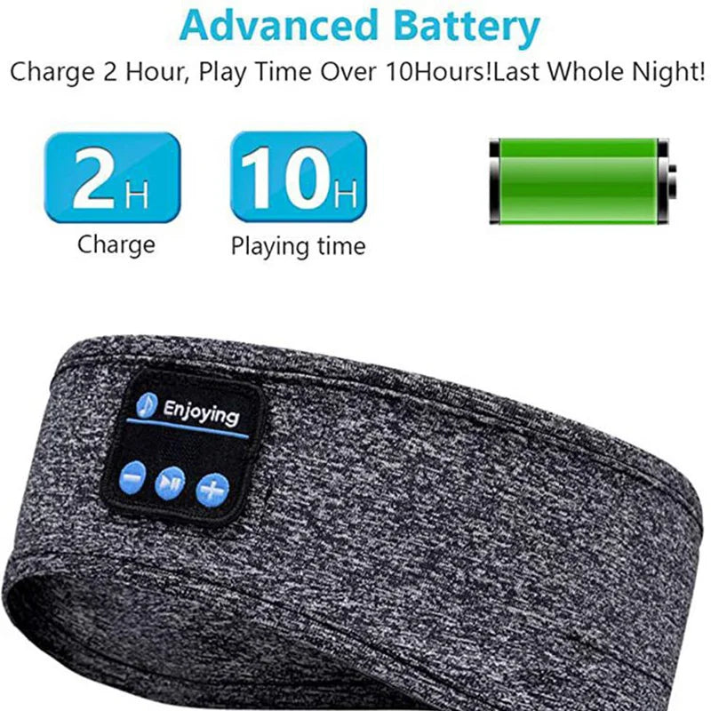 Wireless Bluetooth Sleeping Headband Headphones | Soft Elastic Sports & Sleep Music Headset