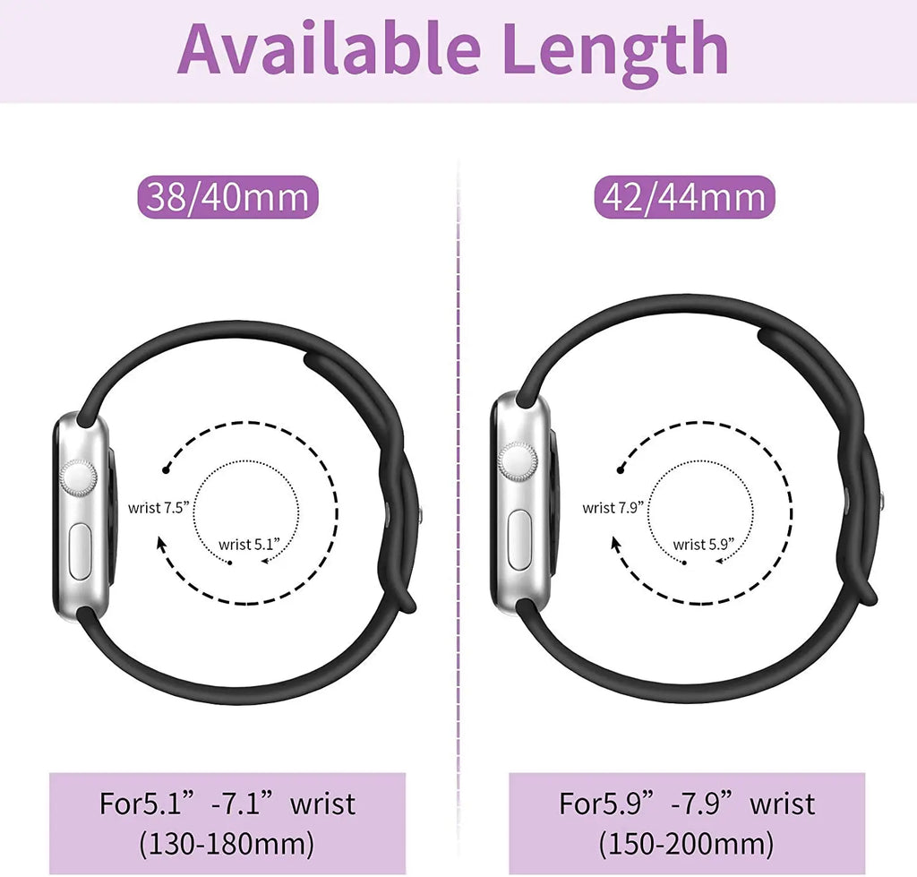 Apple Watch Silicone Sport Band | Soft & Durable Replacement Strap for Apple Watch (38mm - 49mm, Series 1-11, SE & Ultra 2)