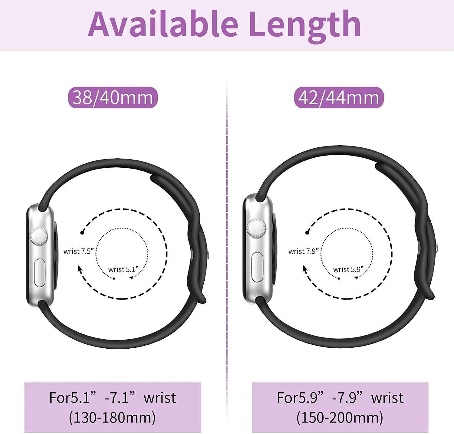 Apple Watch Silicone Sport Band | Soft & Durable Replacement Strap for Apple Watch (38mm - 49mm, Series 1-11, SE & Ultra 2)