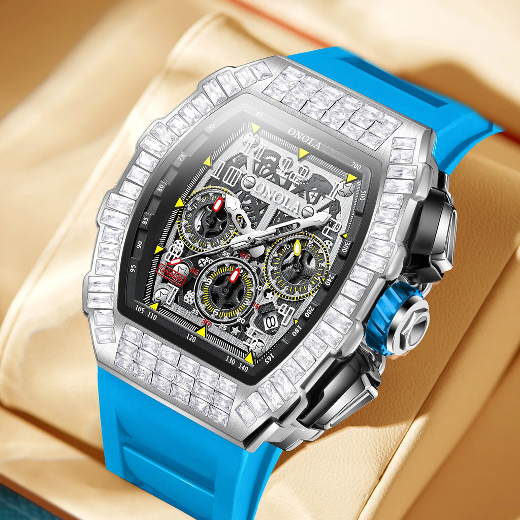 ONOLA Men Mechanical Watch Casual Silicone Automatic Military Sports Wristwatch