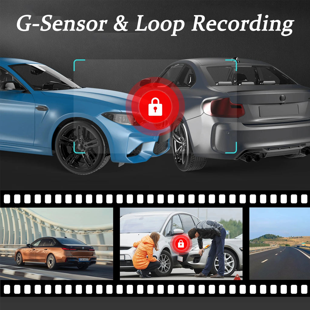 Dual Lens Full HD 1080P Car Dash Cam – Front & Cabin Recorder