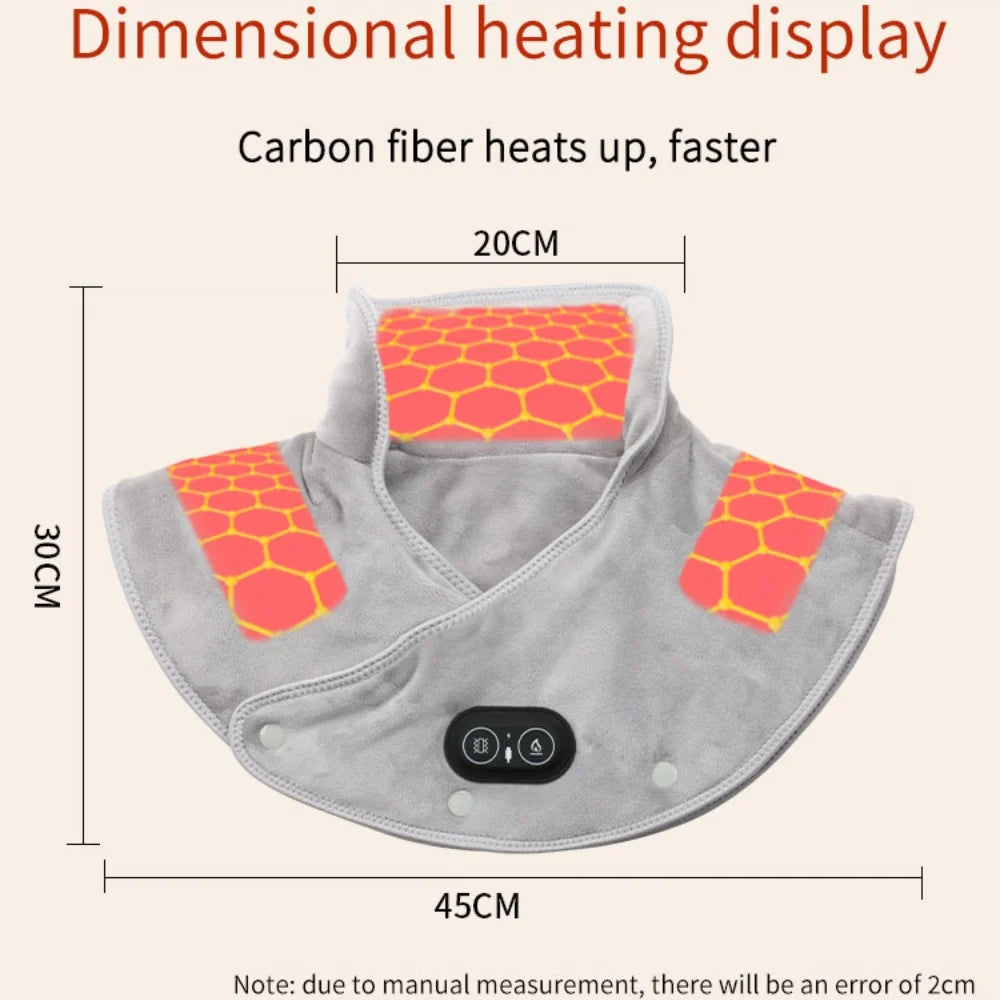 Electric Heated Shoulder & Neck Massager – USB Vibrating Wrap
