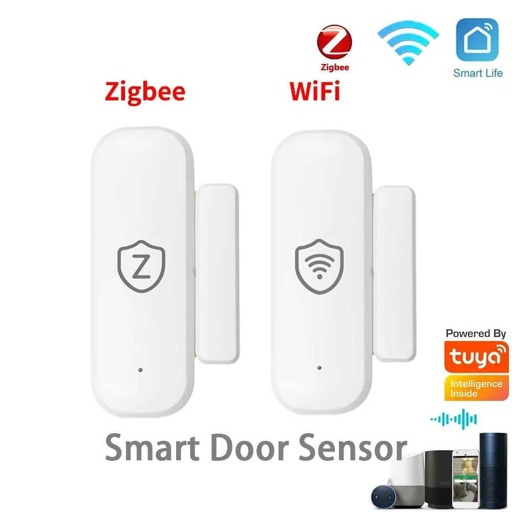 Tuya WiFi / Zigbee Door Window Sensor Detector | Anti-Theft Contact Alarm for Smart Life, Alexa & Google Home