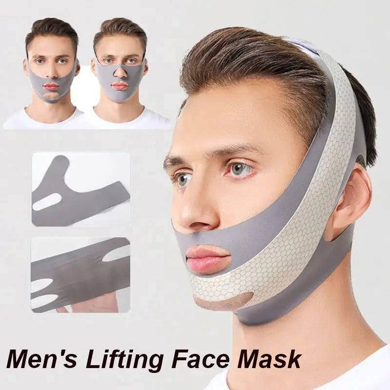 Double Chin Face Mask & Facial Slimming Bandage | Shape Lift Jawline Reducer & Thinning Belt for Men