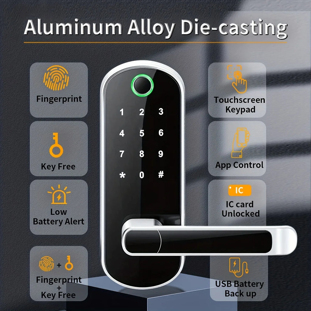 Smart Fingerprint Door Lock with App Remote Control