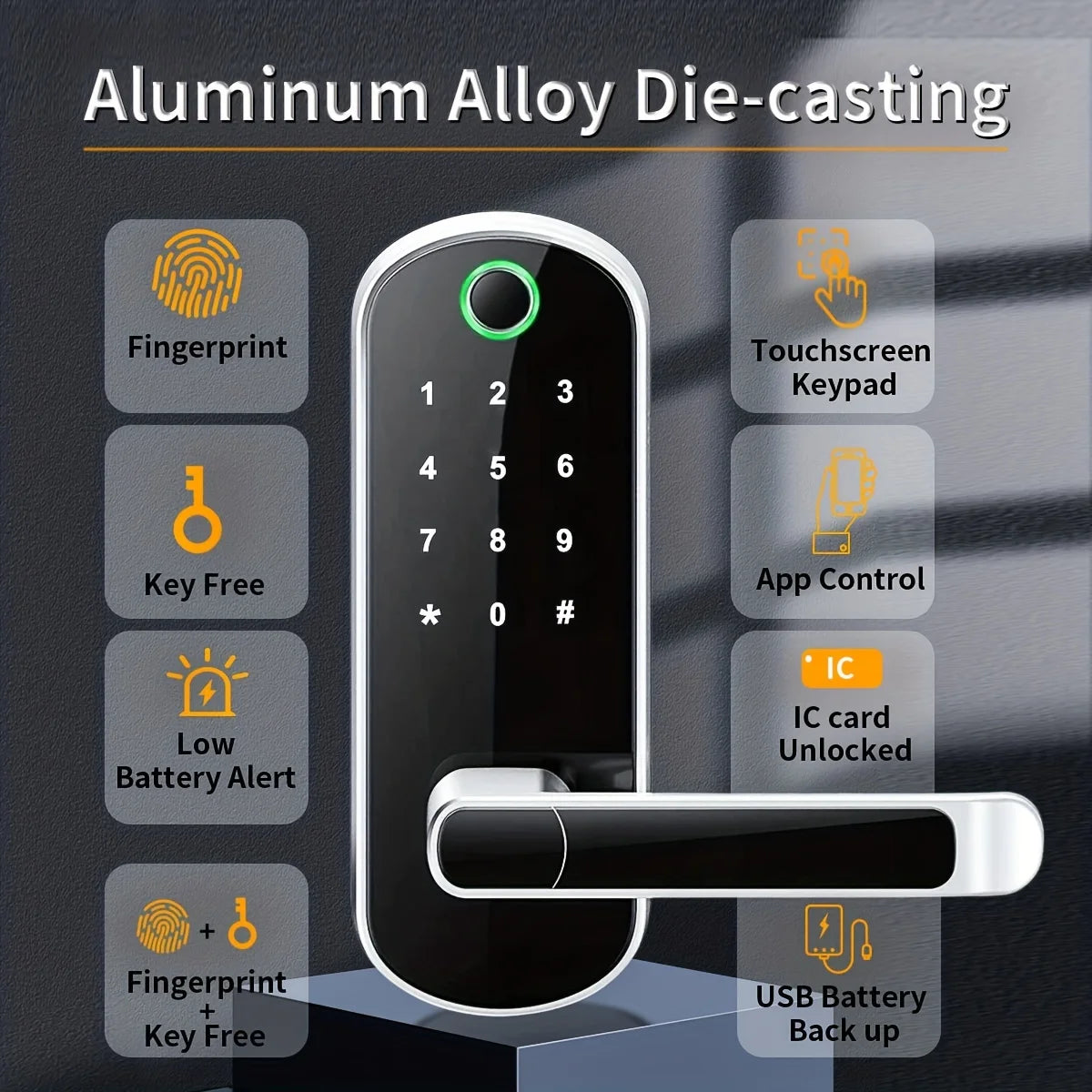 Smart Fingerprint Door Lock with App Remote Control
