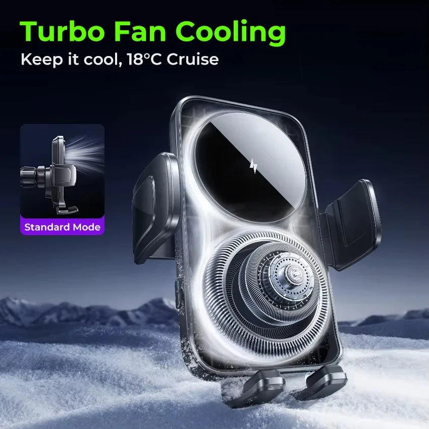 LISEN Upgraded Fast Cooling Wireless Charger Car Mount | Auto-Clamping Smart Sensor Electric Air Vent Holder