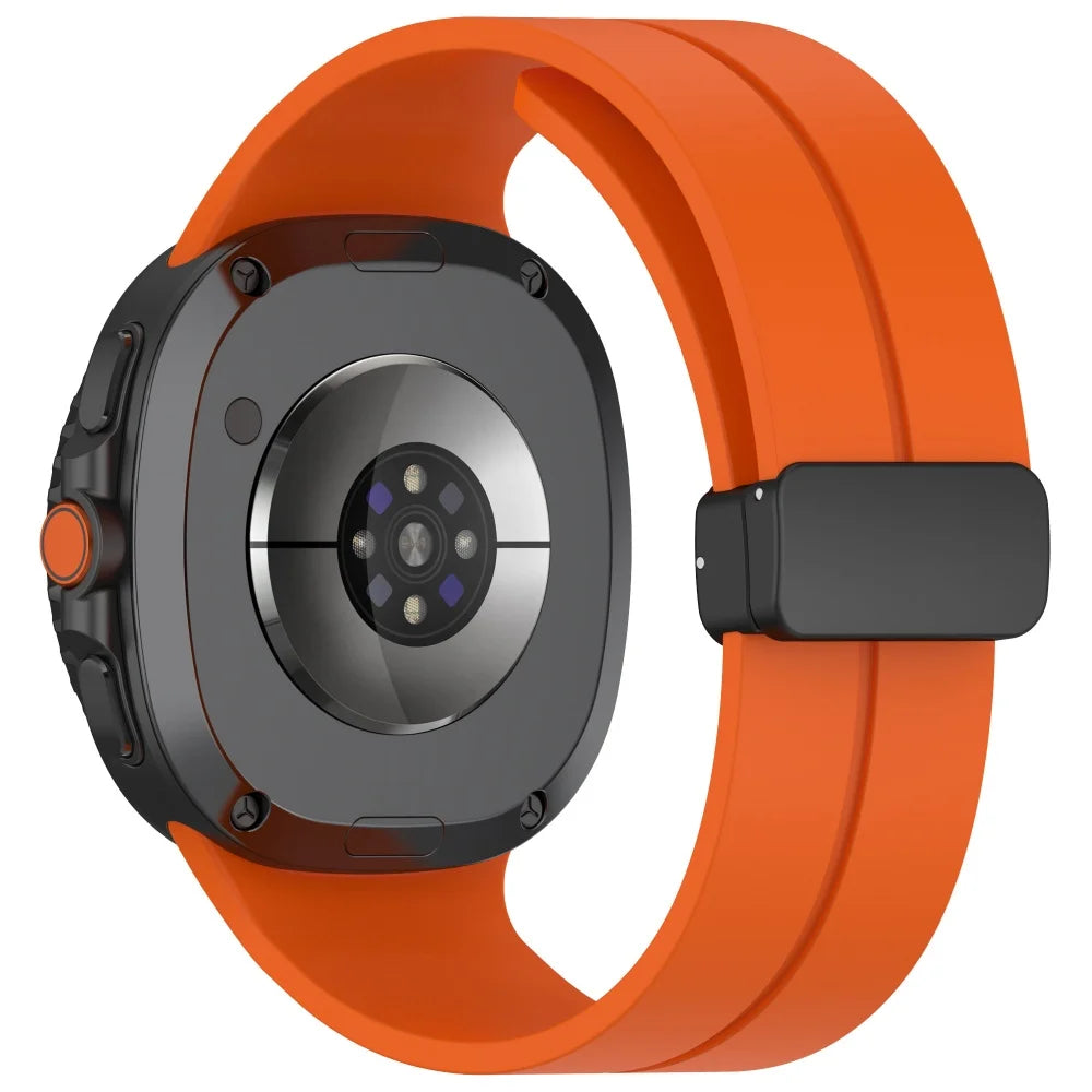 Samsung Galaxy Watch Magnetic Silicone Sport Band | Premium D-Buckle Strap for Galaxy Watch Series (40mm, 44mm, 46mm)