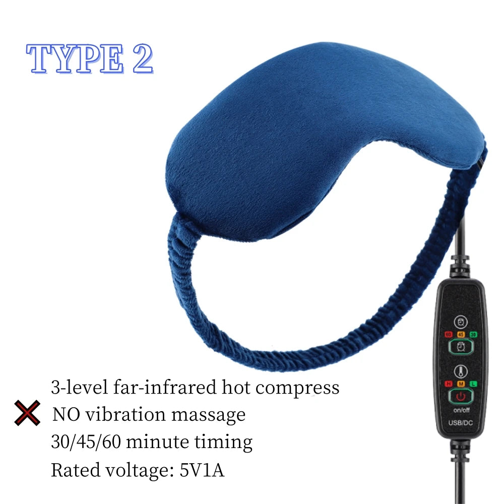 USB Heated Hot Compress Eye Mask | Digital Temperature Control Eye Shade for Dry Eyes & Strain Relief