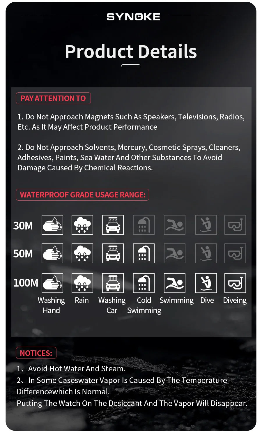 SYNOKE Men's Military Digital Sports Watch | Waterproof Chronograph with EL Luminous Display & Square Rubber Case