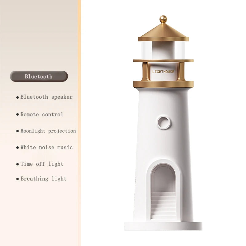 Lighthouse Moon Projector Lamp | Bluetooth Speaker, Motion Sensor & Remote Control Ambient Light