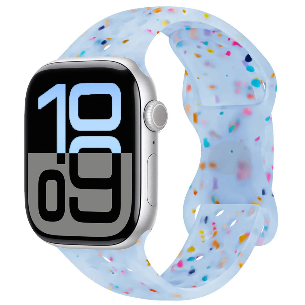 Apple Watch Silicone Strap | Unique Transparent & Speckled Designs | Compatible with All Series (40mm - 49mm, Series 1-11 & Ultra)