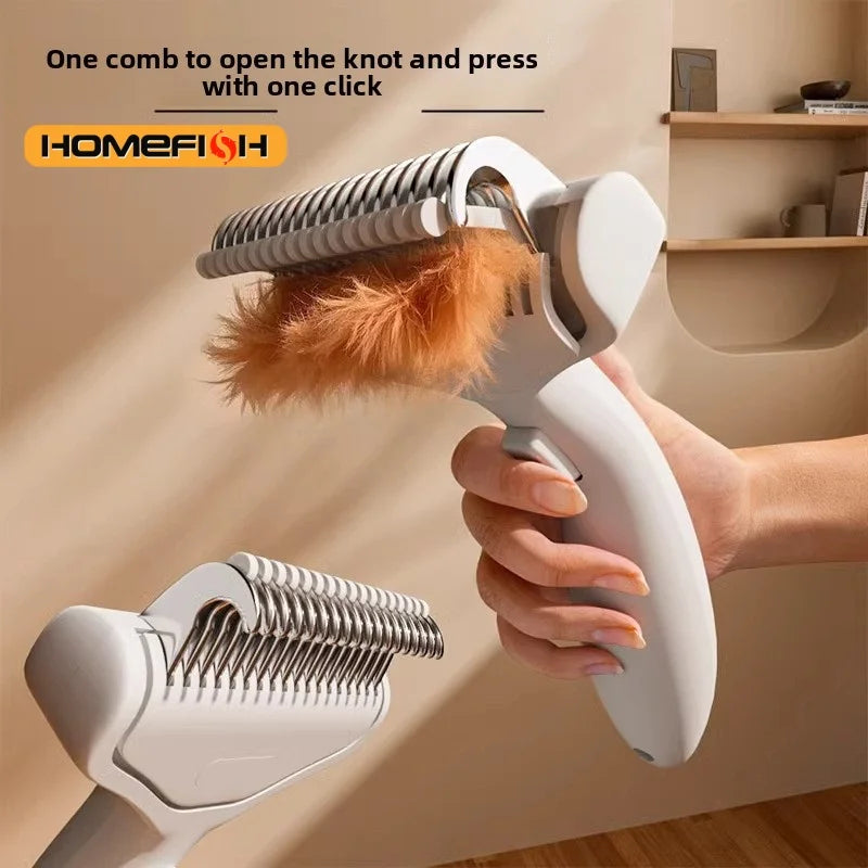 HOMEFISH Floating Stainless Steel Dog Hair Removal Brush – Professional Grooming Tool