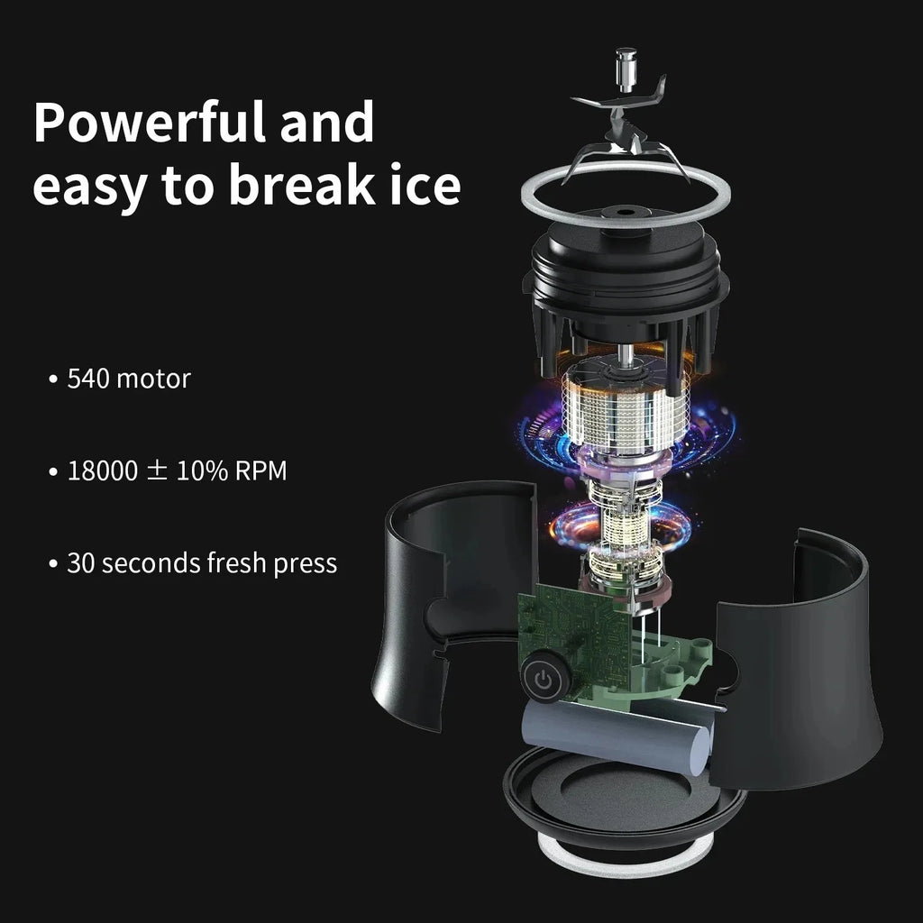Portable Electric Juicer Blender | USB Rechargeable 600ML Household Fruit Mixer