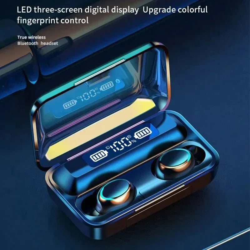 F9 TWS Wireless Bluetooth Earphones | LED Digital Display, Waterproof & Active Noise Reduction