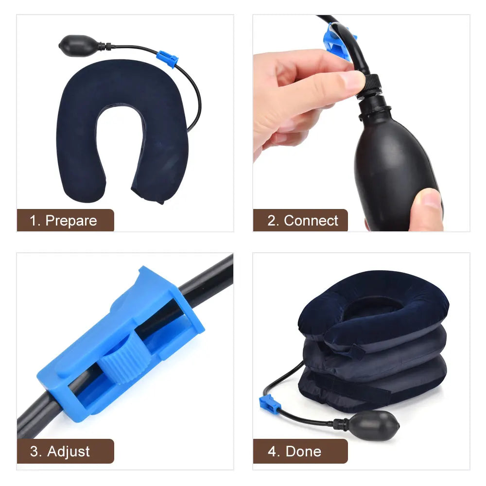 Inflatable Neck Traction Device – Adjustable Cervical Support Pillow for Neck Relaxation
