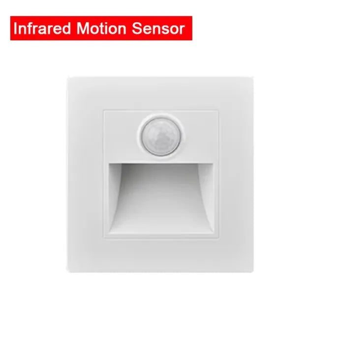 PIR Motion Sensor LED Night Light | Recessed Footlight for Walls & Staircases (AC 110–240V)