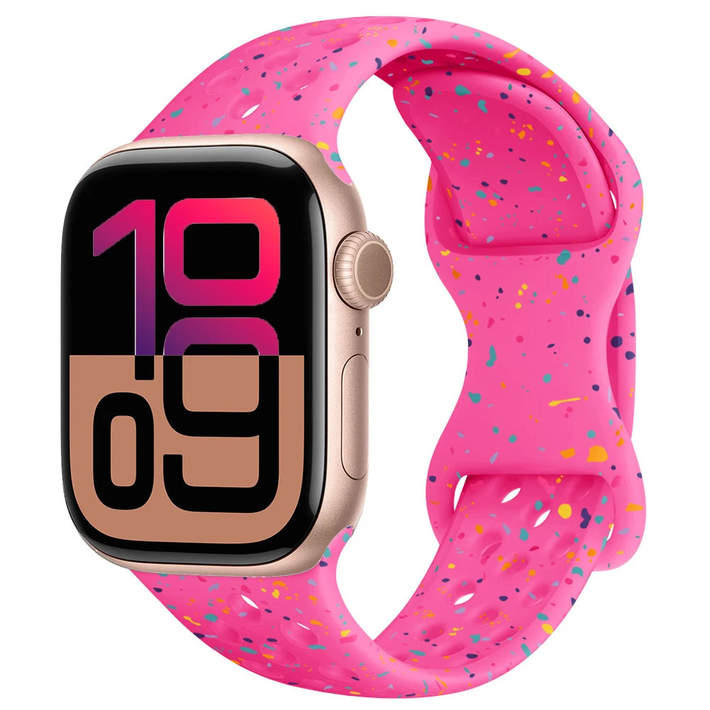 Apple Watch Silicone Strap | Unique Transparent & Speckled Designs | Compatible with All Series (40mm - 49mm, Series 1-11 & Ultra)