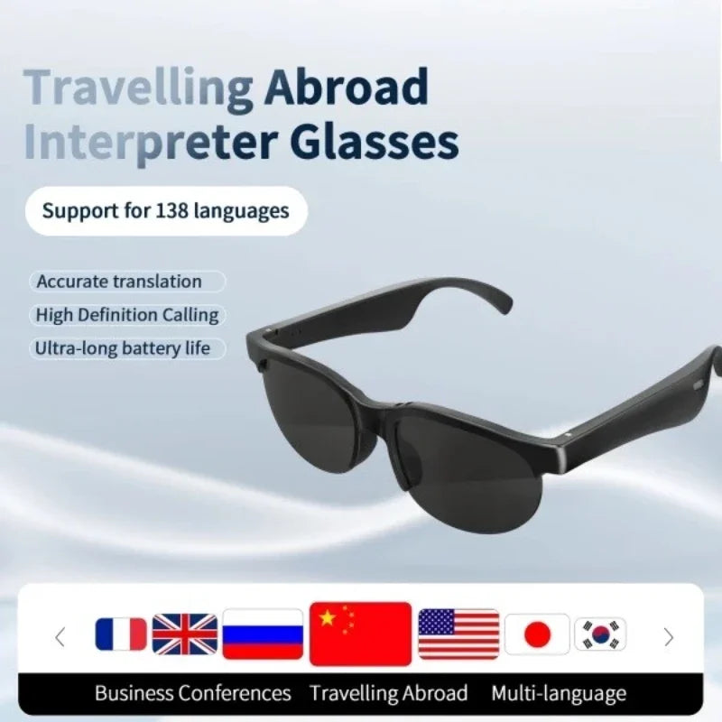 Lenovo AI Smart Glasses | Bluetooth Sunglasses with AI Translation, HD Camera & Music Playback