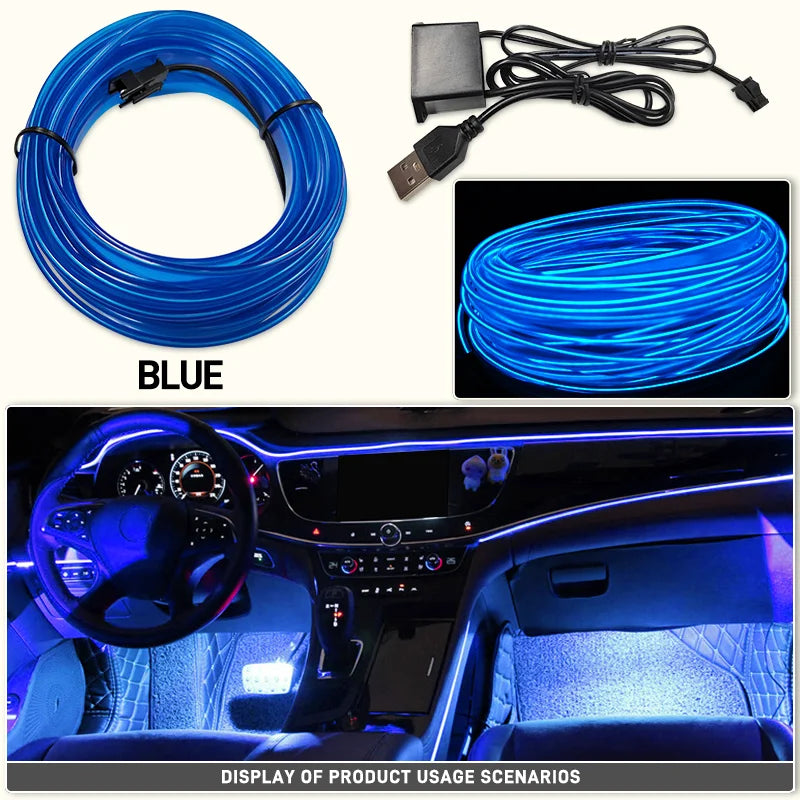 1-5m LED Decorative Light – Flexible Neon Strip with USB