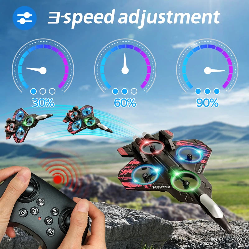 L101 RC Foam Airplane Mini Drone | 2.4G Fighter Stunt Helicopter 360° Flip Quadcopter