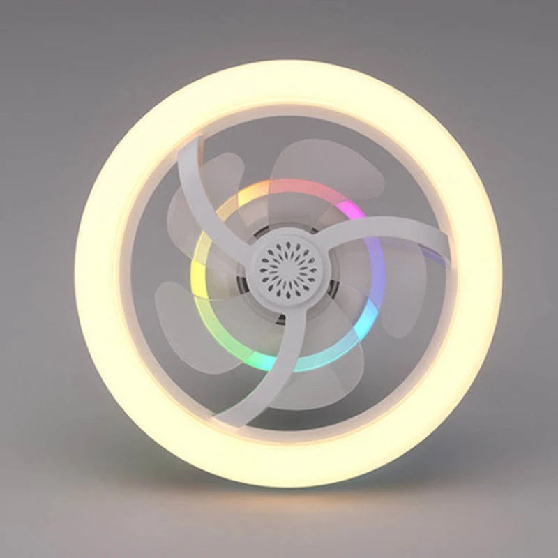 360° Rotating E27 Ceiling Fan Bulb | RGB Color Dimmable LED Light with Remote