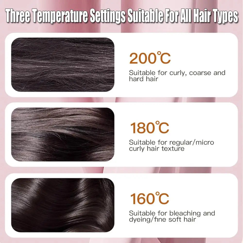 Mini Hair Straightener Brush with 3-Speed Temperature Control